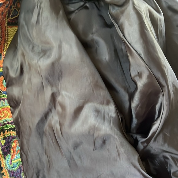 Bird elephant tapestry multicolored artsy lined boho paisley coat - Picture 15 of 17